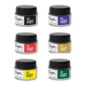 KIT GEL PAINT MODELO B: negro,lila,rojo,oro,amarillo,verde
