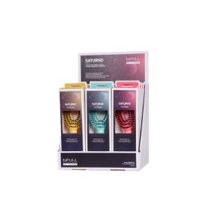 EXPOSITOR CEPILLO OVALADO SATURNO (PACK 12 UNIDS ROSA, TURQUESA, AMARILLO)