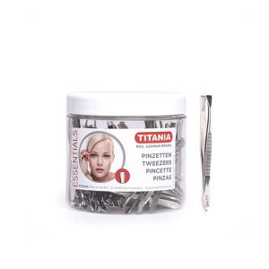 PINZA DEPILAR PUNTA RECTA TITANIA 100UDS