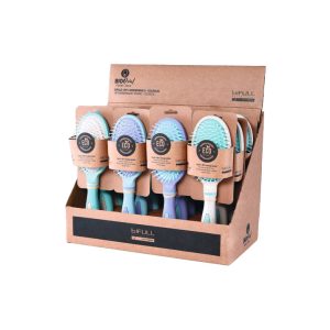 BIO OVAL PASTEL COLOUR EXPOSITOR CEPILLOS 100% BIODEGRADABLES FIBRA DE TRIGO (PACK 12 UNDS)
