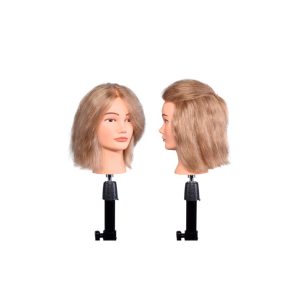 CABEZA MANIQUI RUBIO CLARO 35-40CM 100% CABELLO HUMANO GIRL LIGHT BLOND 40 BIFULL